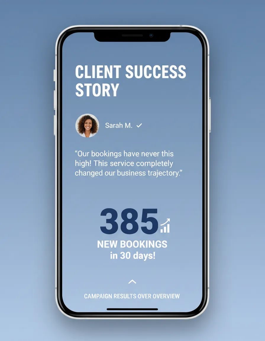 student win screenshot showcasing client wins