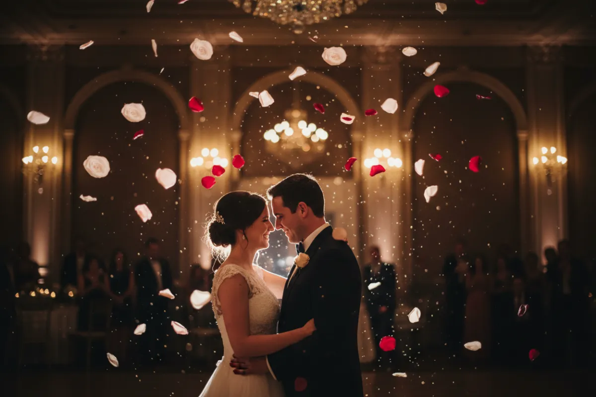 First Dance Rose Petals Moment