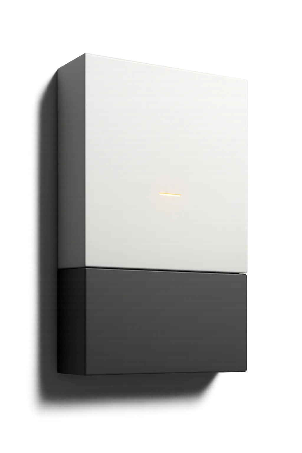 Sleek wall-mounted modern home battery backup system with LED status indicators