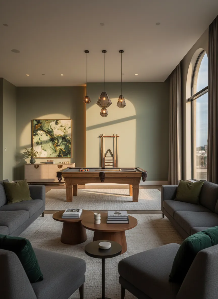 Lounge and pool table area