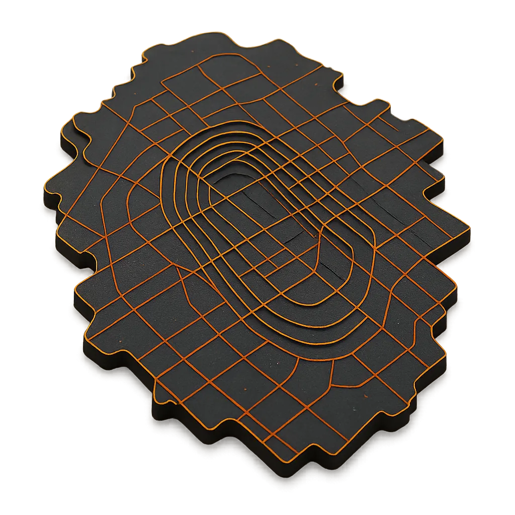 Abstract geometric map graphic representing local ZIP codes