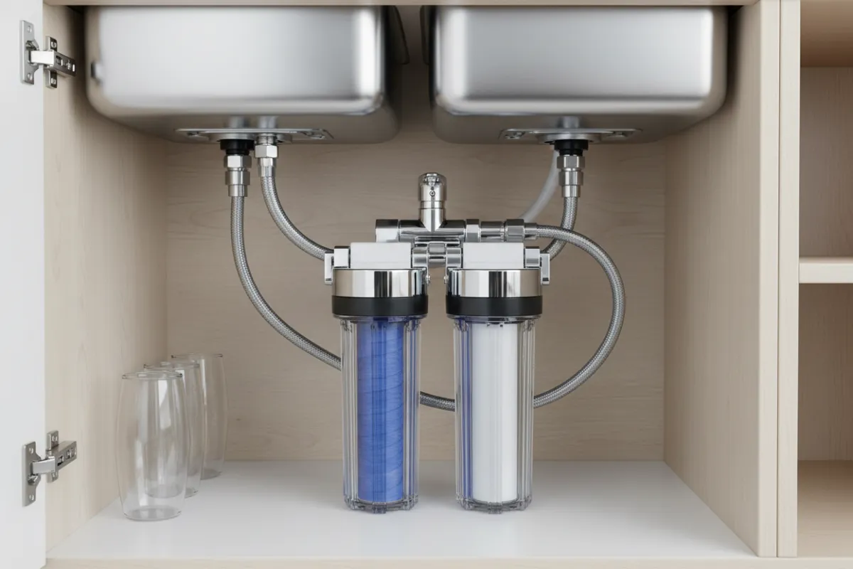 Installed whole-home water filtration system