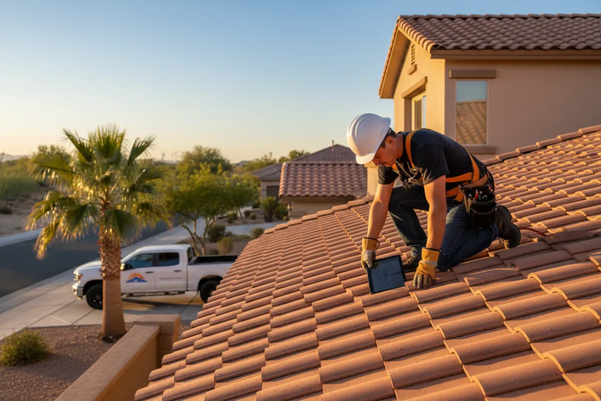 Sundial roofing crew inspecting a residential roof