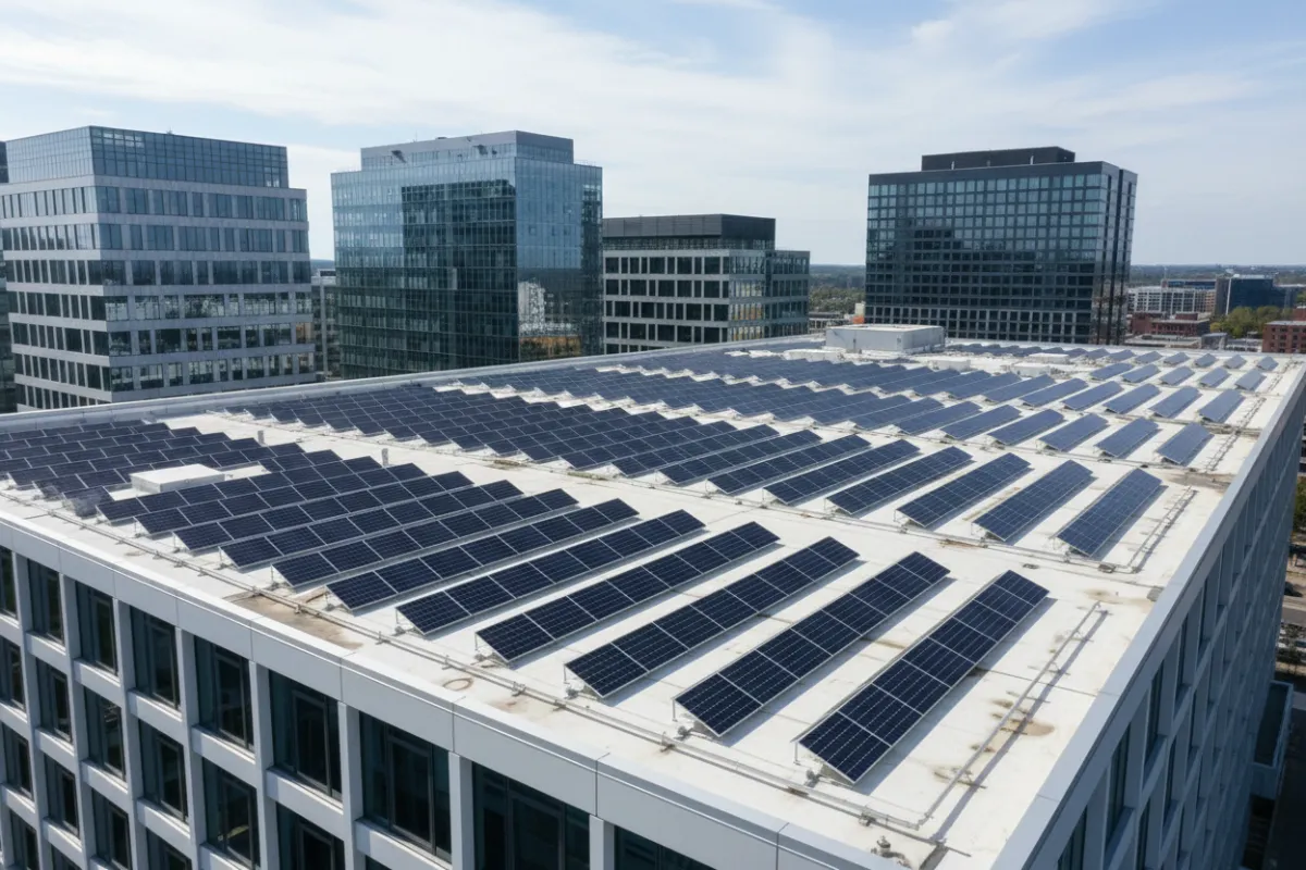 Commercial solar installation