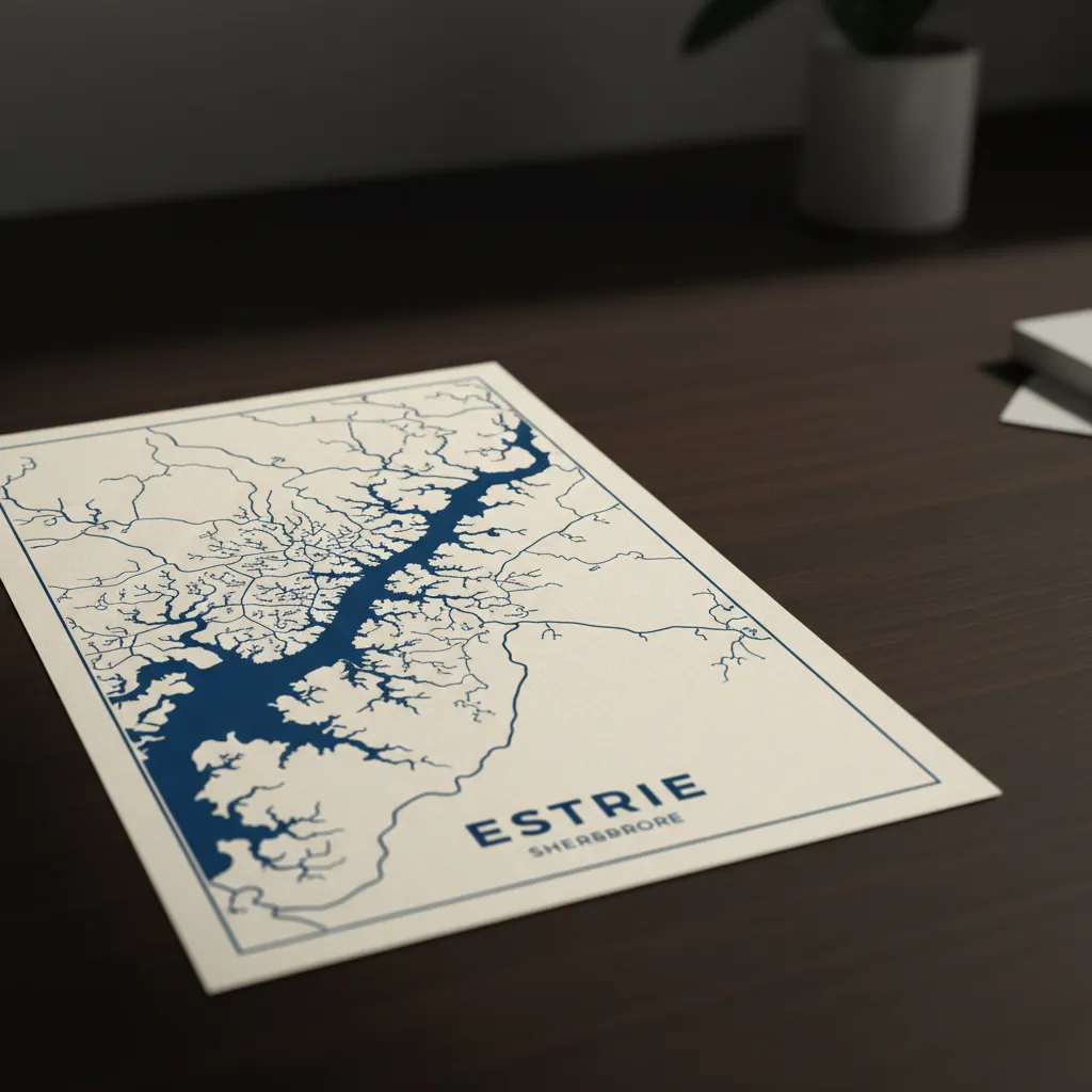 Carte de l'Estrie et Sherbrooke pour les services de pavé uni