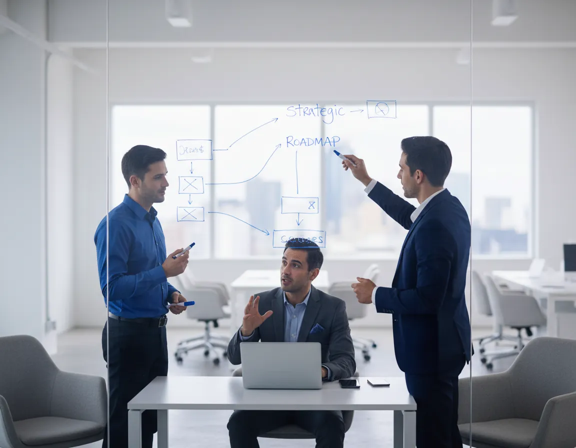 Professionals collaborating on customized solutions