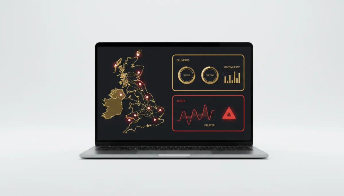 Courier dashboard with live tracking and performance metrics
