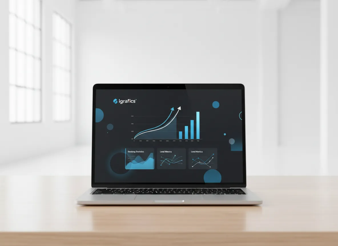 Analytics dashboard showing growth in small business leads
