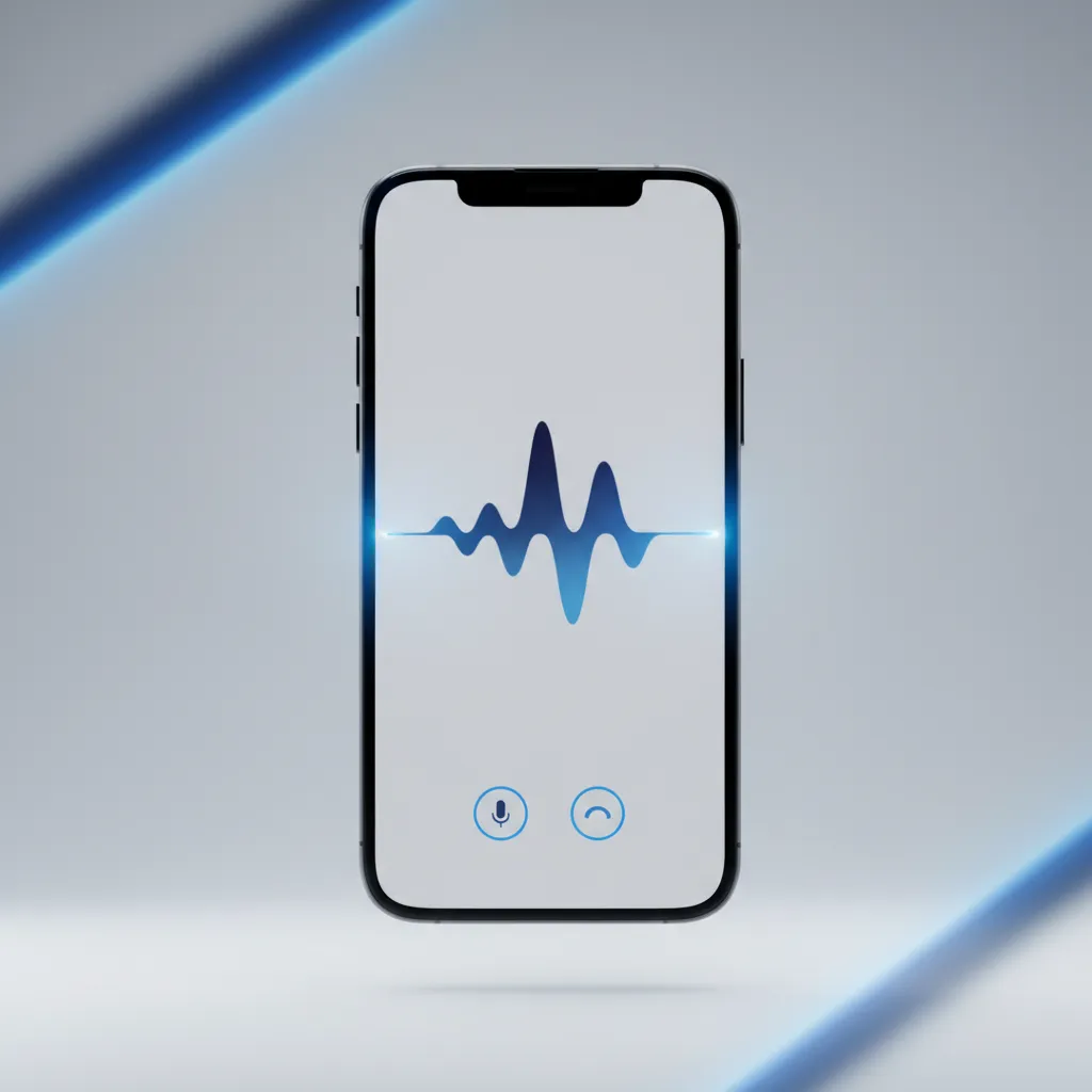 Phone interface with AI voice waveform visualization