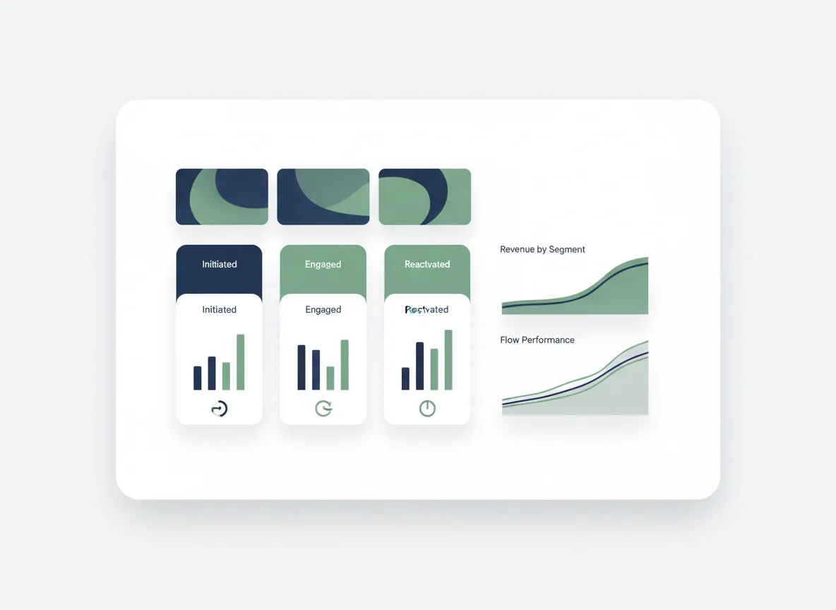 CRM pipeline with segmented campaigns and revenue charts