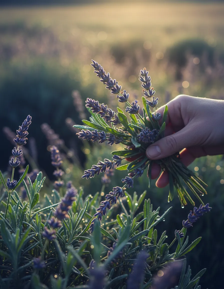 Organic botanicals being harvested