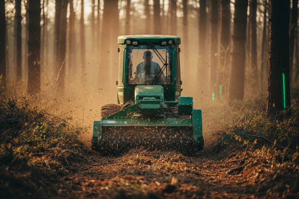 Forestry mulching equipment in action