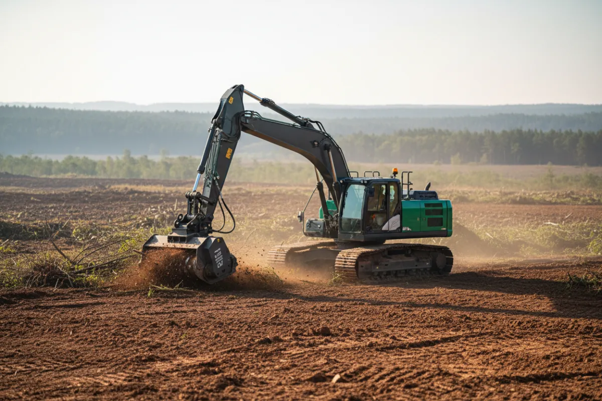 Heavy machinery performing land clearing