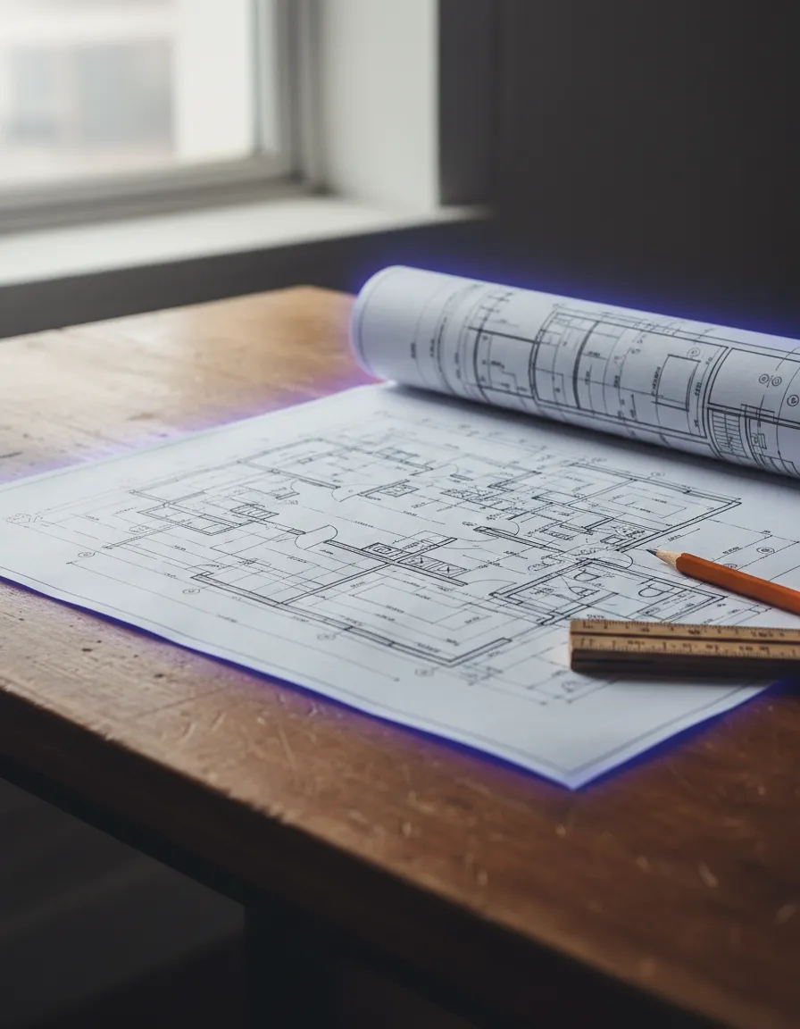 Architectural home improvement blueprint design