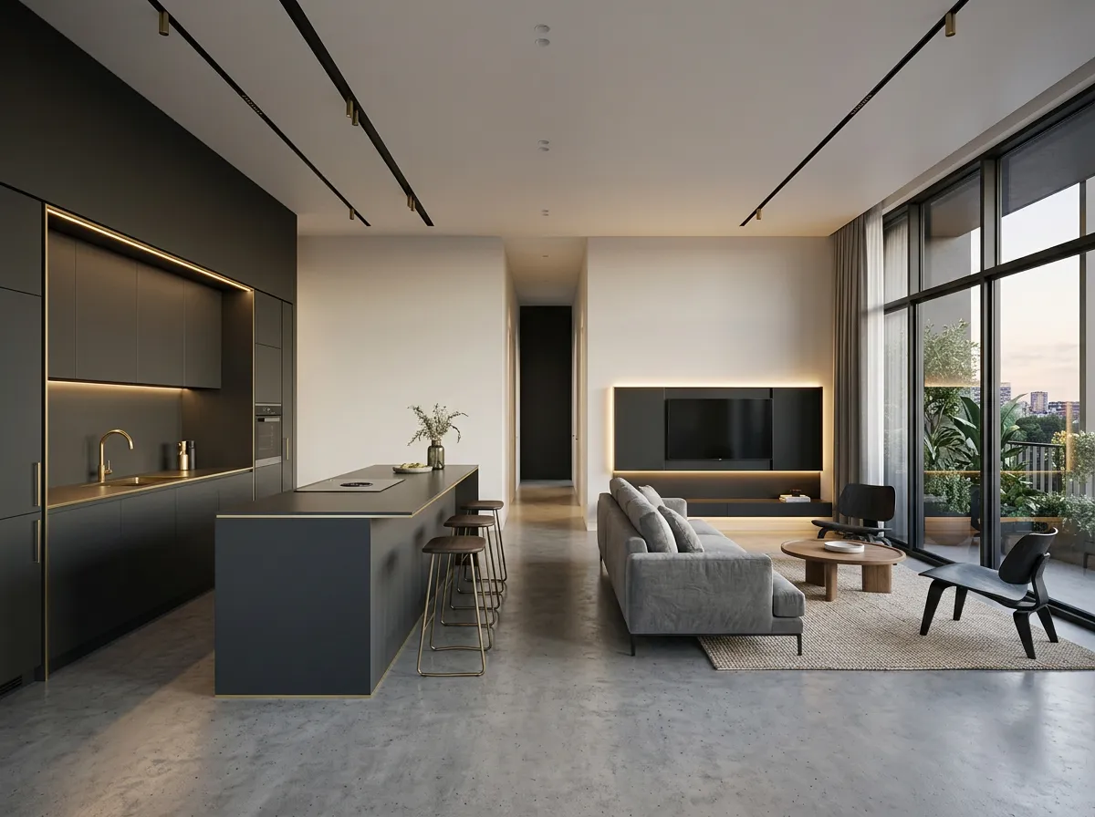 Agencement intérieur ergonomique et architectural avec menuiserie intégrée