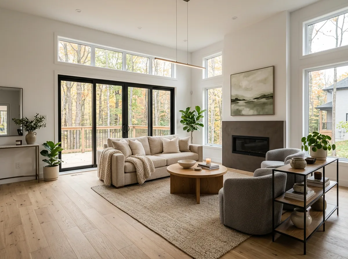 Intérieur résidentiel contemporain lumineux à Boisbriand (Québec)