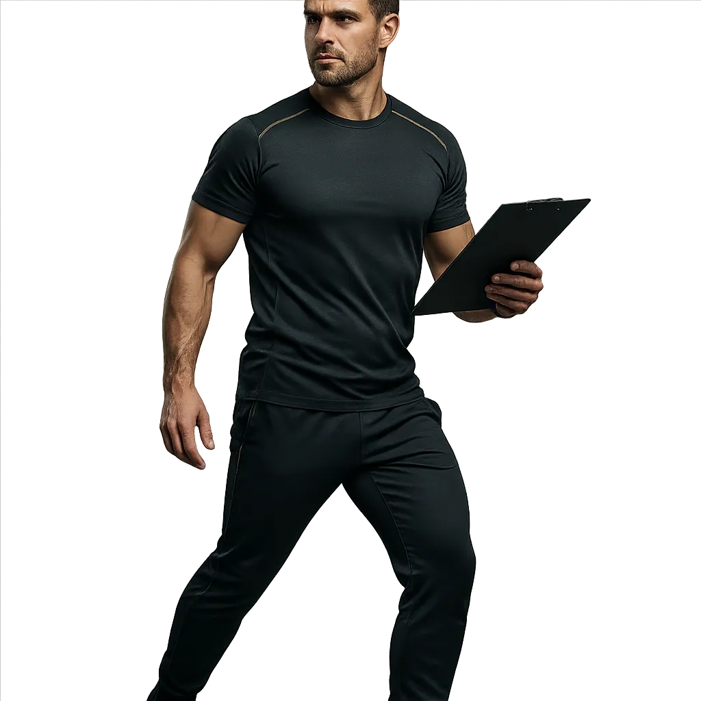 Trainer in action cutout