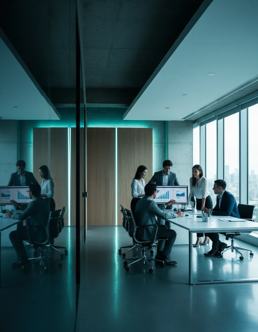 Equipo de trabajo profesional en oficina certificada