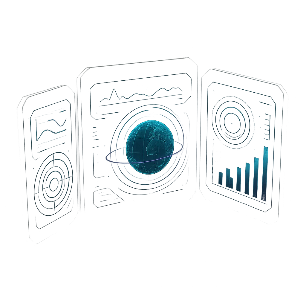 3D digital HUD holographic mockup of the 5-session gaming performance telemetry tracker floating with neon cyan and purple ambient backlight