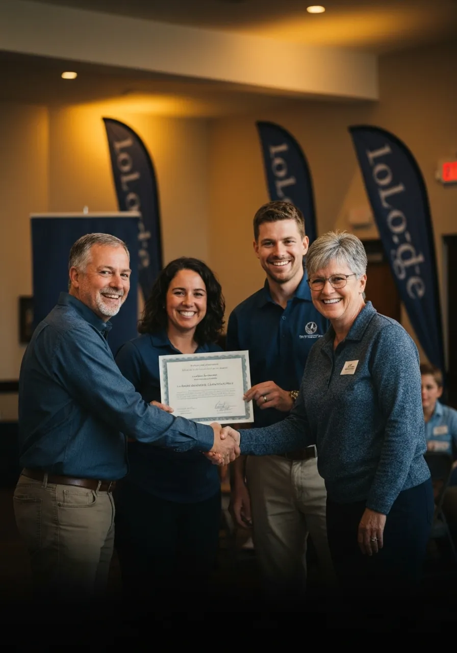 Contemporary photo of members participating in a local scholarship award event