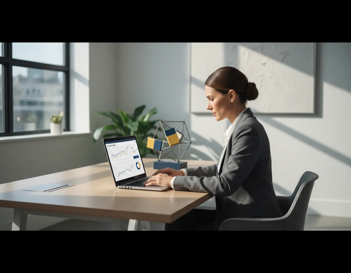 Business owner analyzing cash flow dashboards