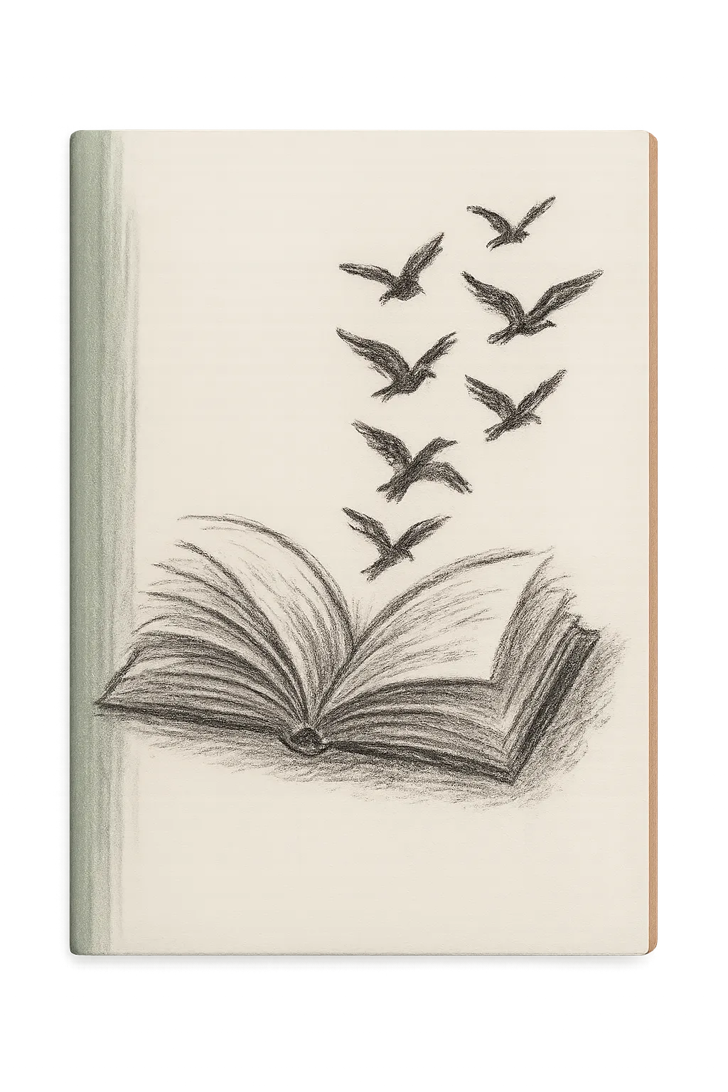Hand-Drawn eBook Preview featuring a charcoal sketch style cover of a writer's desk and open manuscript