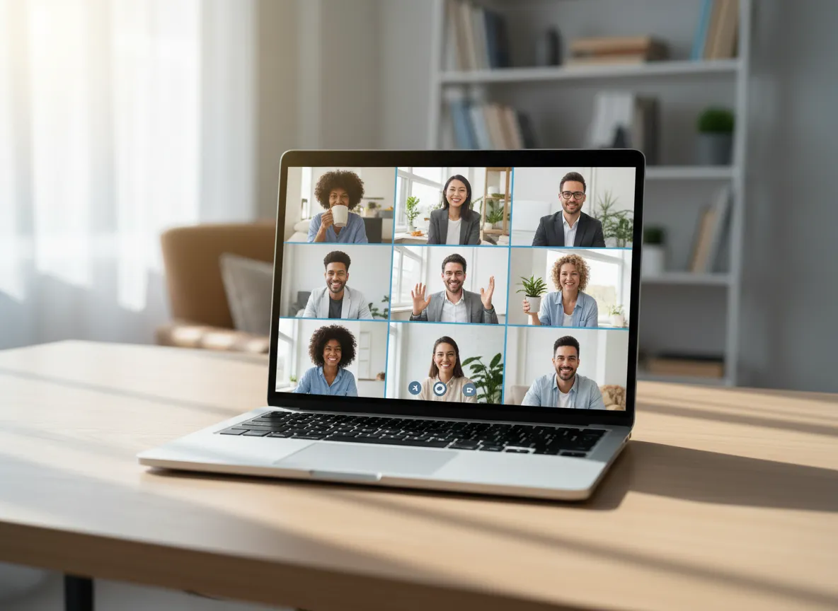 Professionals connecting in a virtual networking session