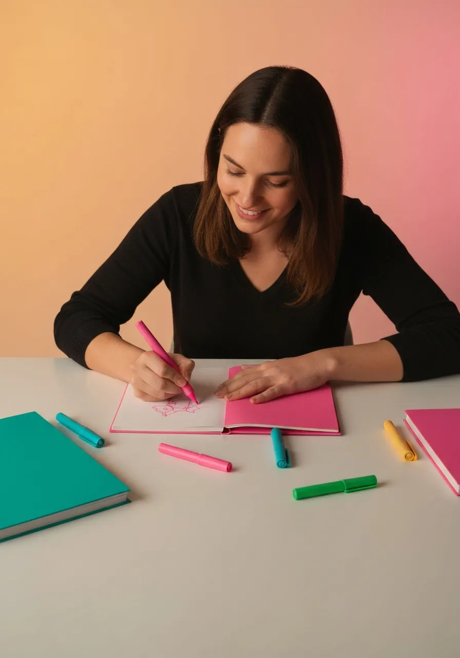 Artist sketching in the Doodle Sketchbook