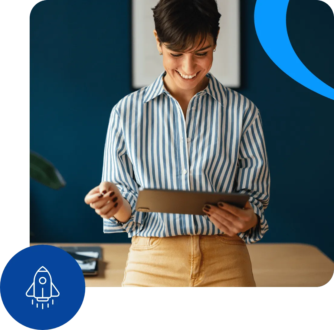 Person working on tablet