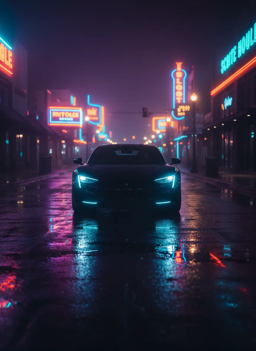 Moody cinematic shot of Scottsdale nightlife closing down at 2 AM