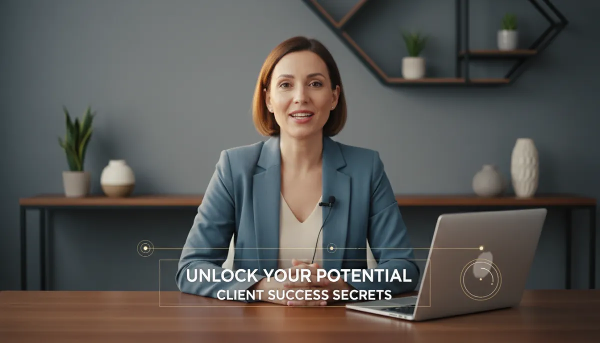 Coach talking to camera with captions and graphics