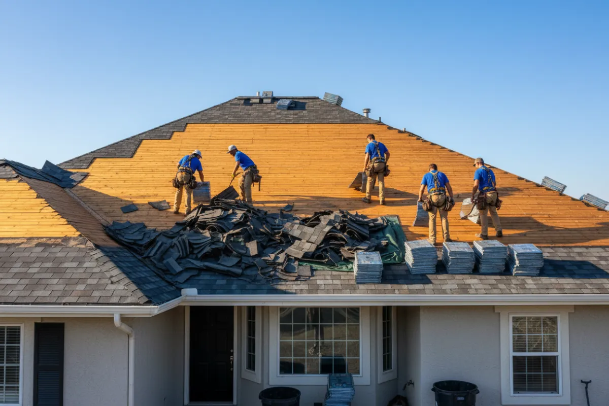 Full tear-off and replacement roofing service