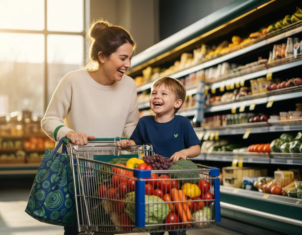 Buying groceries and paying daily bills
