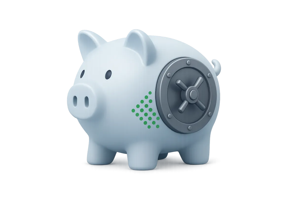 A secure piggy bank concept illustrating a MYGA