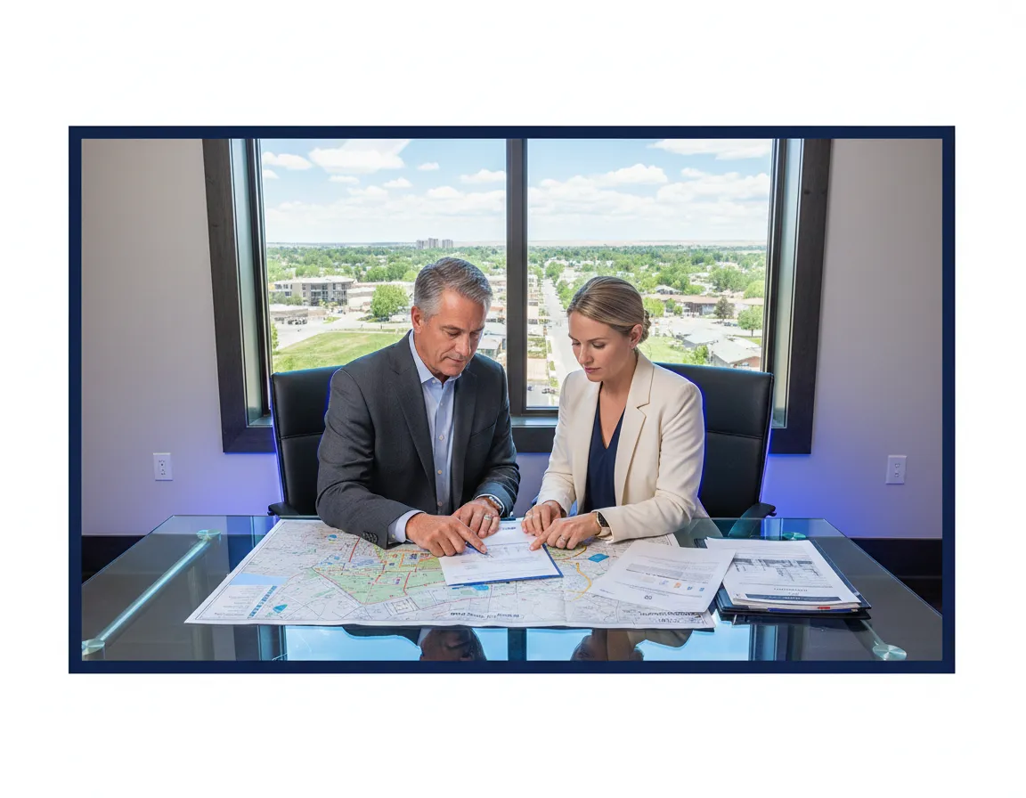 Arvada real estate expert Herm Brocksmith reviewing local neighborhood trends with a client