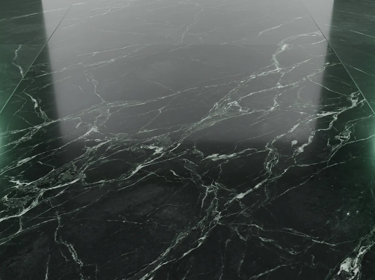 Pristine mirror-finish polished marble stone floor after deep cleaning