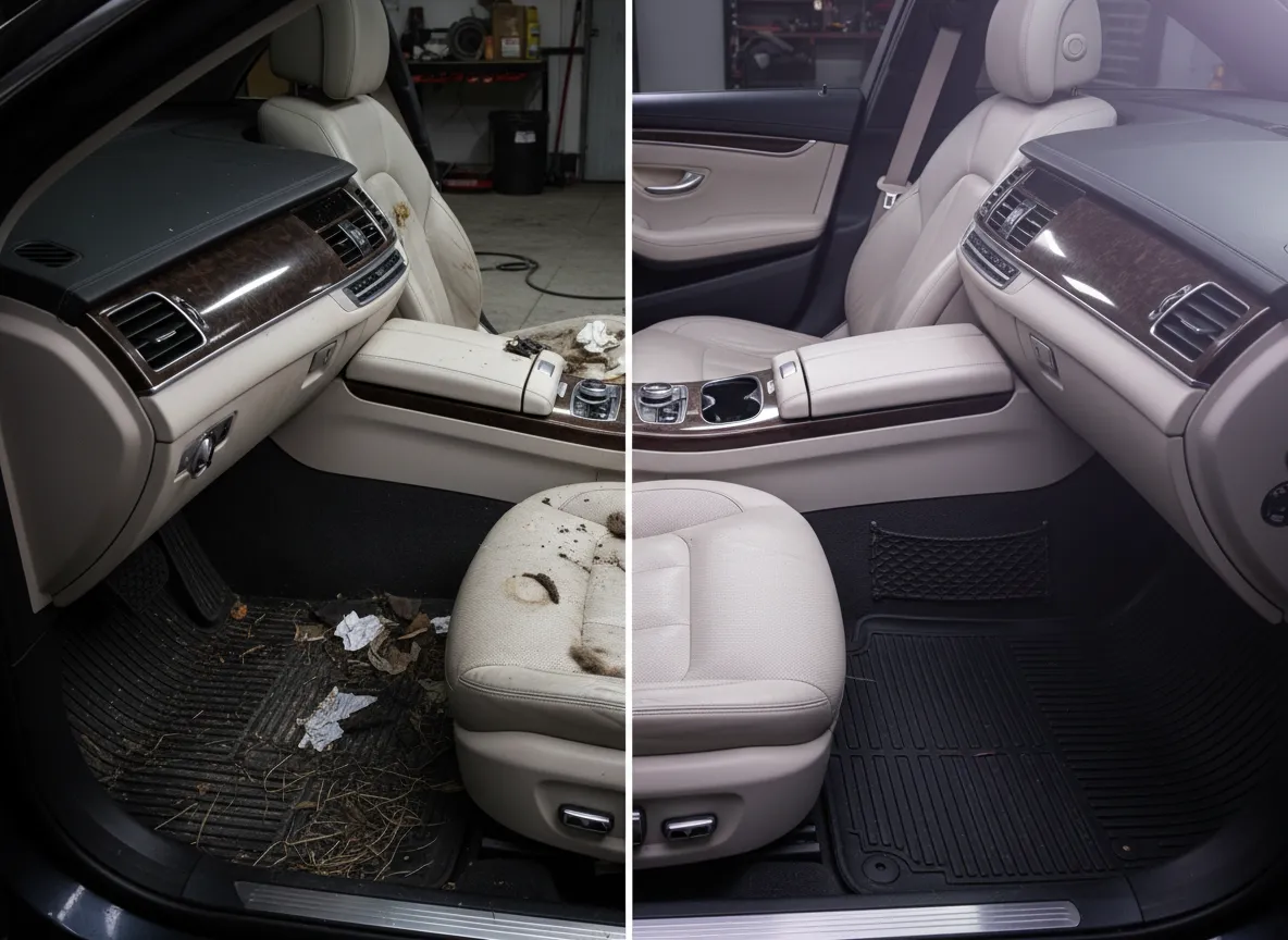 Before and after interior detail