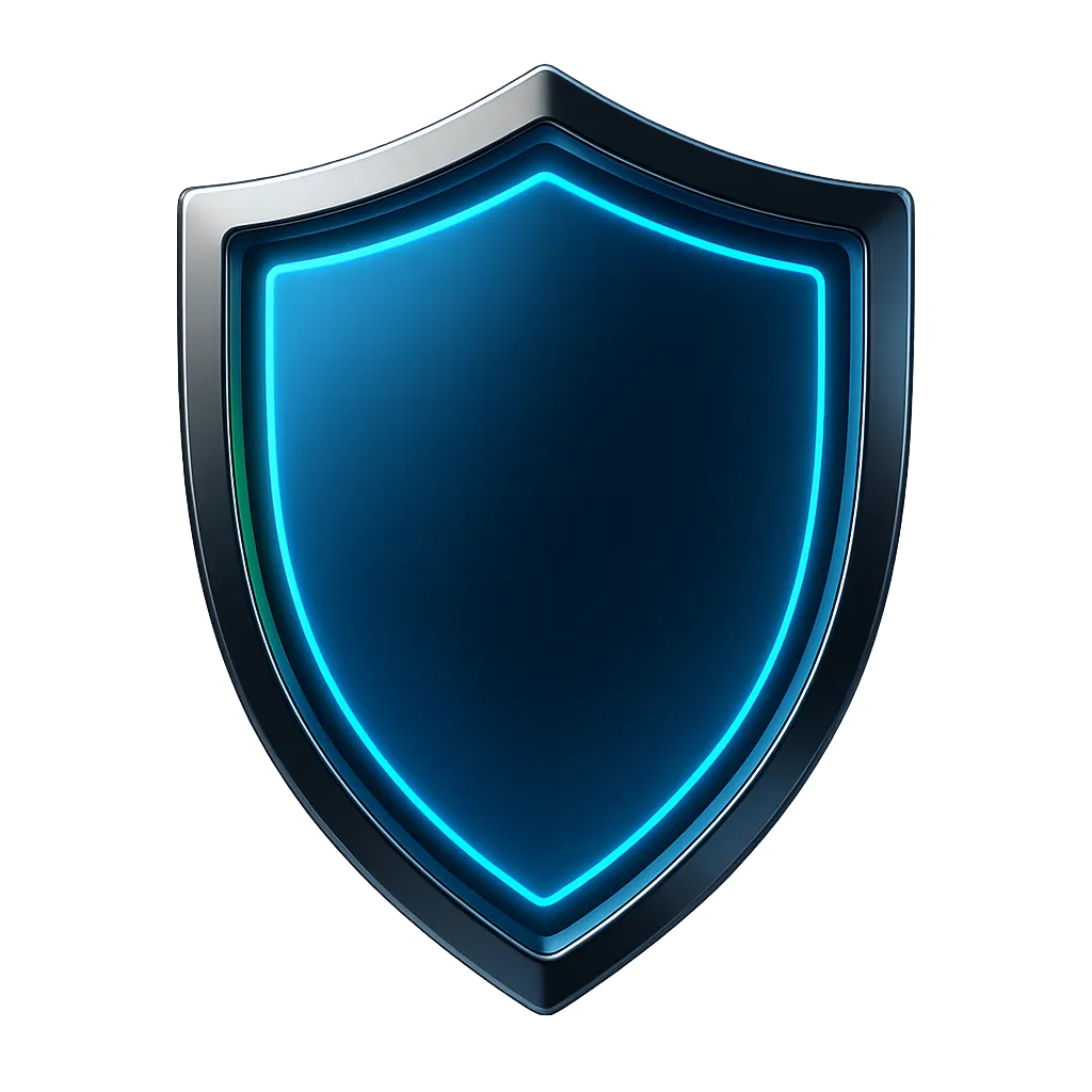 Glowing digital security lock shield representing 256-bit encryption