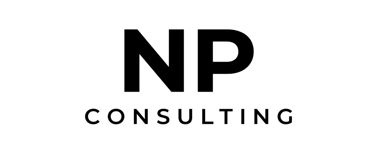 Bold black text reading 'NP' with 'CONSULTING' underneath in a smaller, tracked-out sans-serif font.