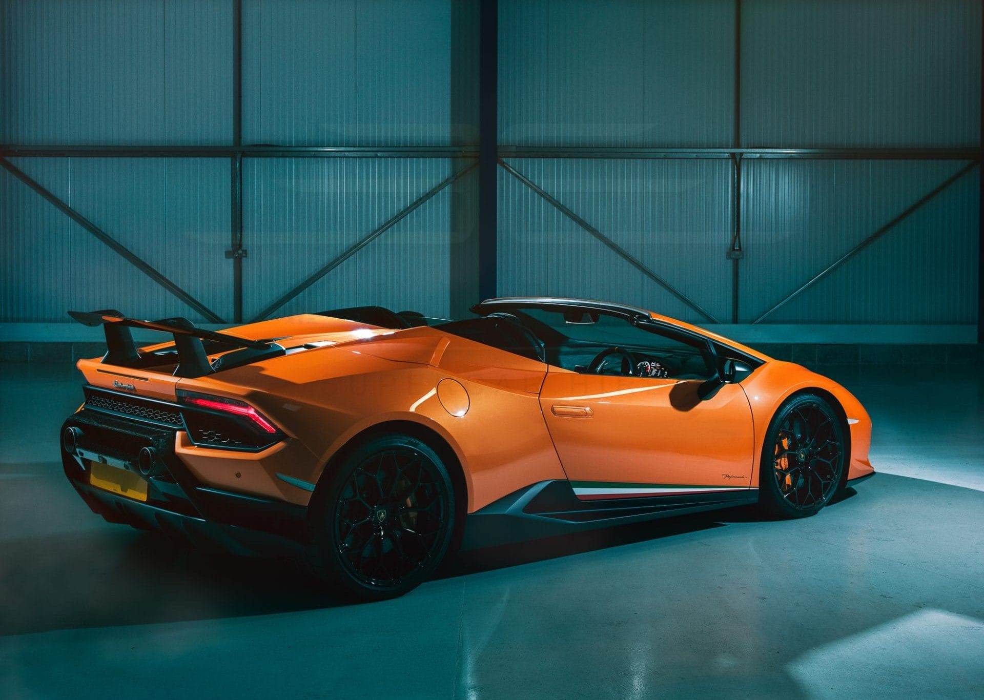 Orange convertible sports car
