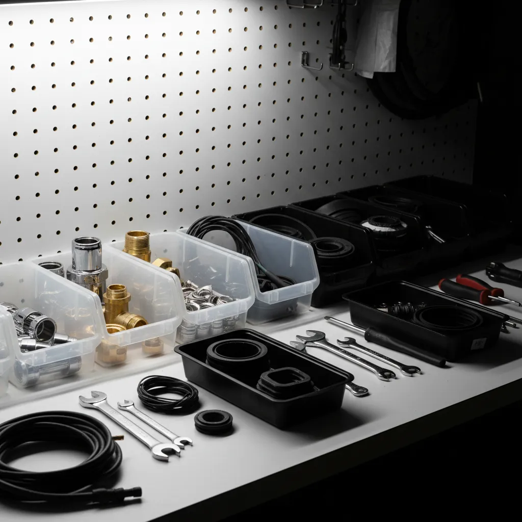 Organized spare parts for RV maintenance