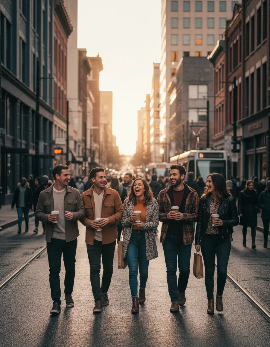 Vibrant lifestyle image of Birmingham residents