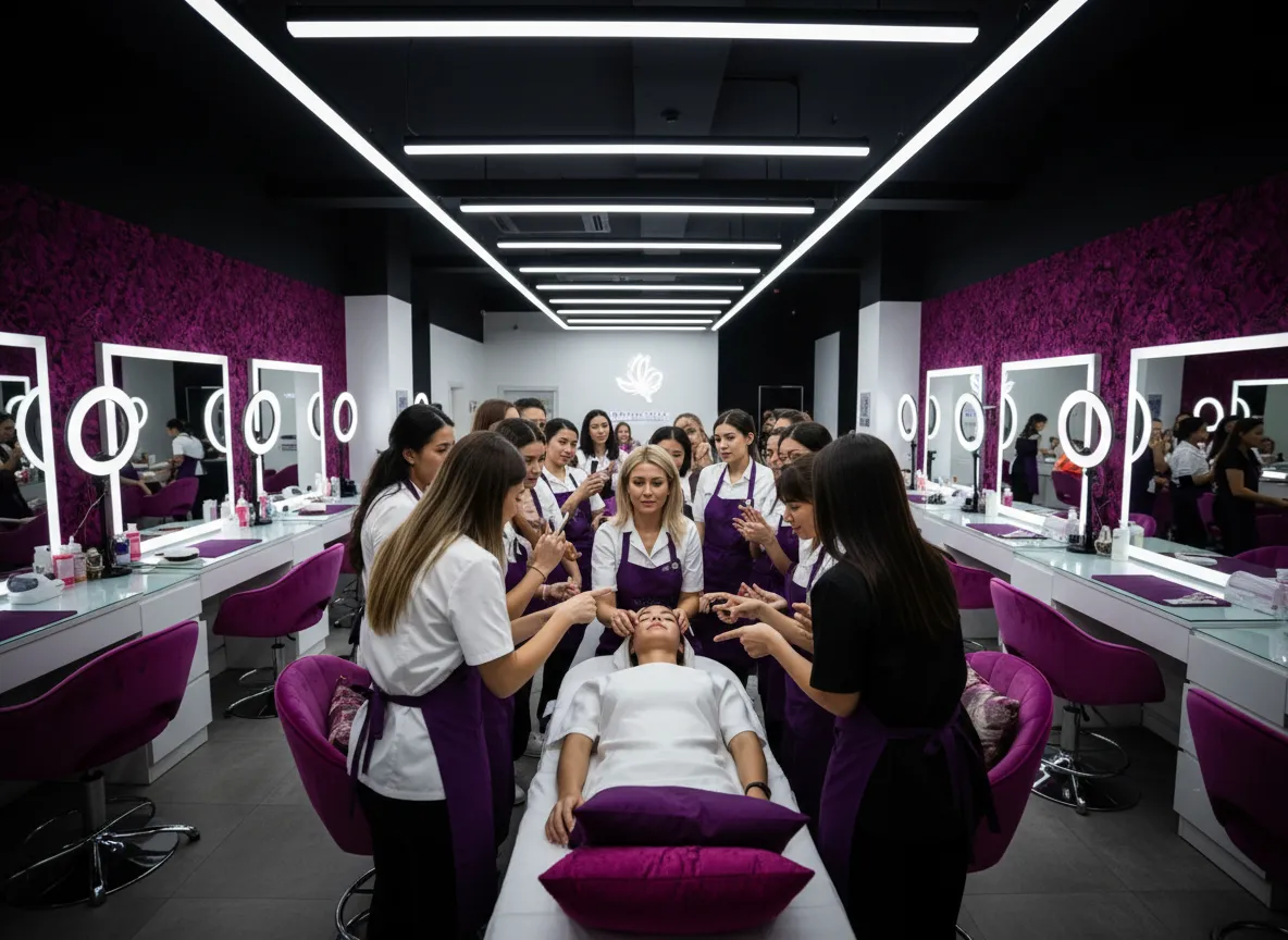 High-energy beauty class in session