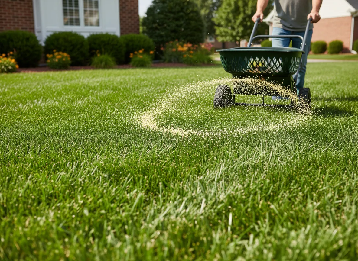Fertilization for green lawn