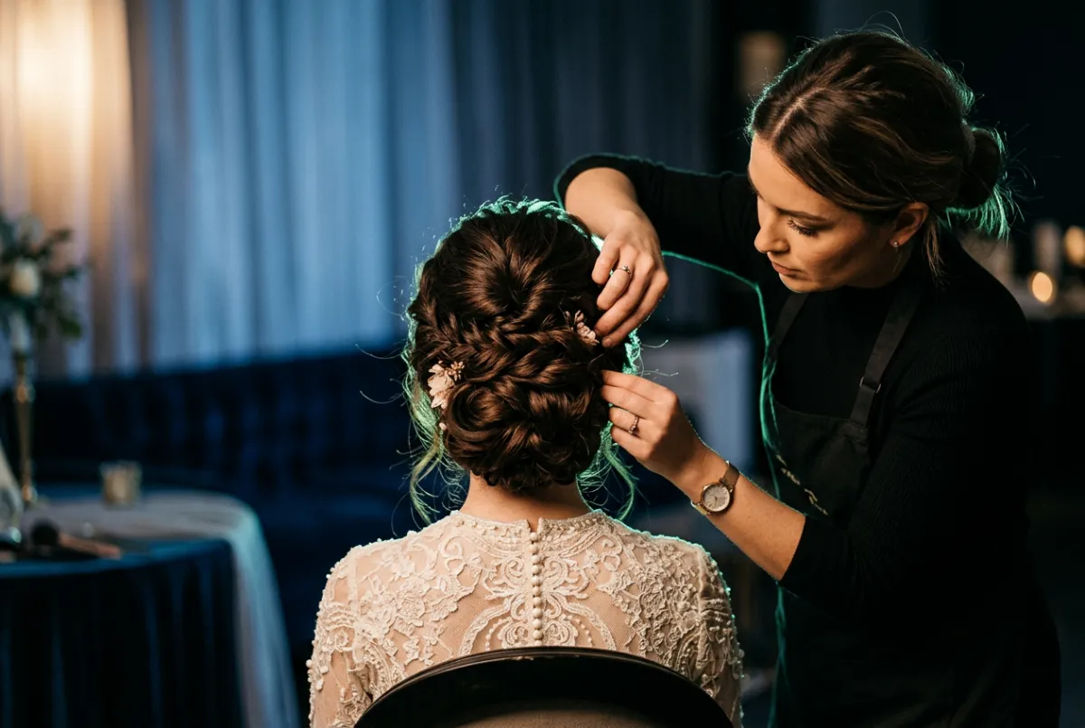 Bridal updo and special event formal hair styling