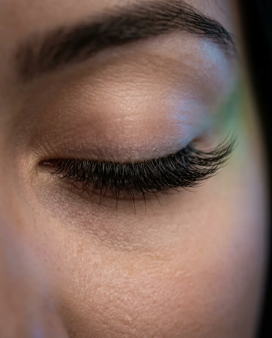 Hybrid eyelash extension set blending classic and volume lashes