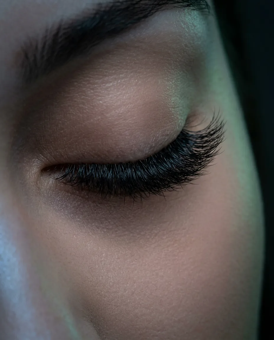Volume eyelash extension set creating fluffy dramatic density