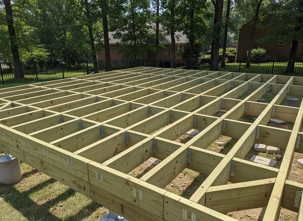 Trex deck framing installation preparing structure for composite decking in Nashville