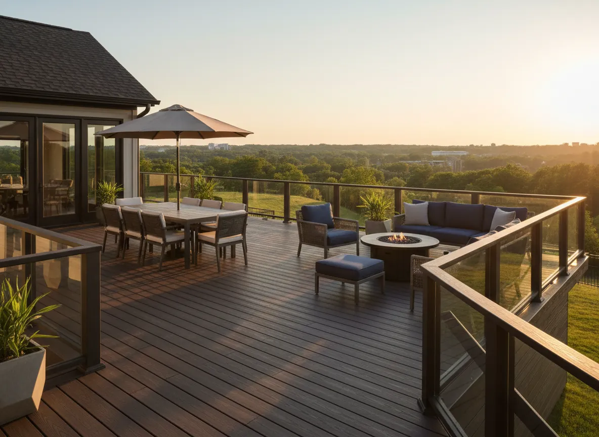 Modern Trex outdoor living deck designed for backyard entertainment in Nashville
