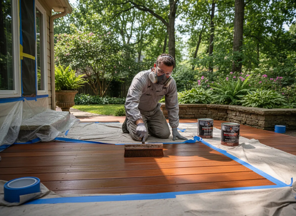 Deck staining service in Nashville improving outdoor deck durability and color